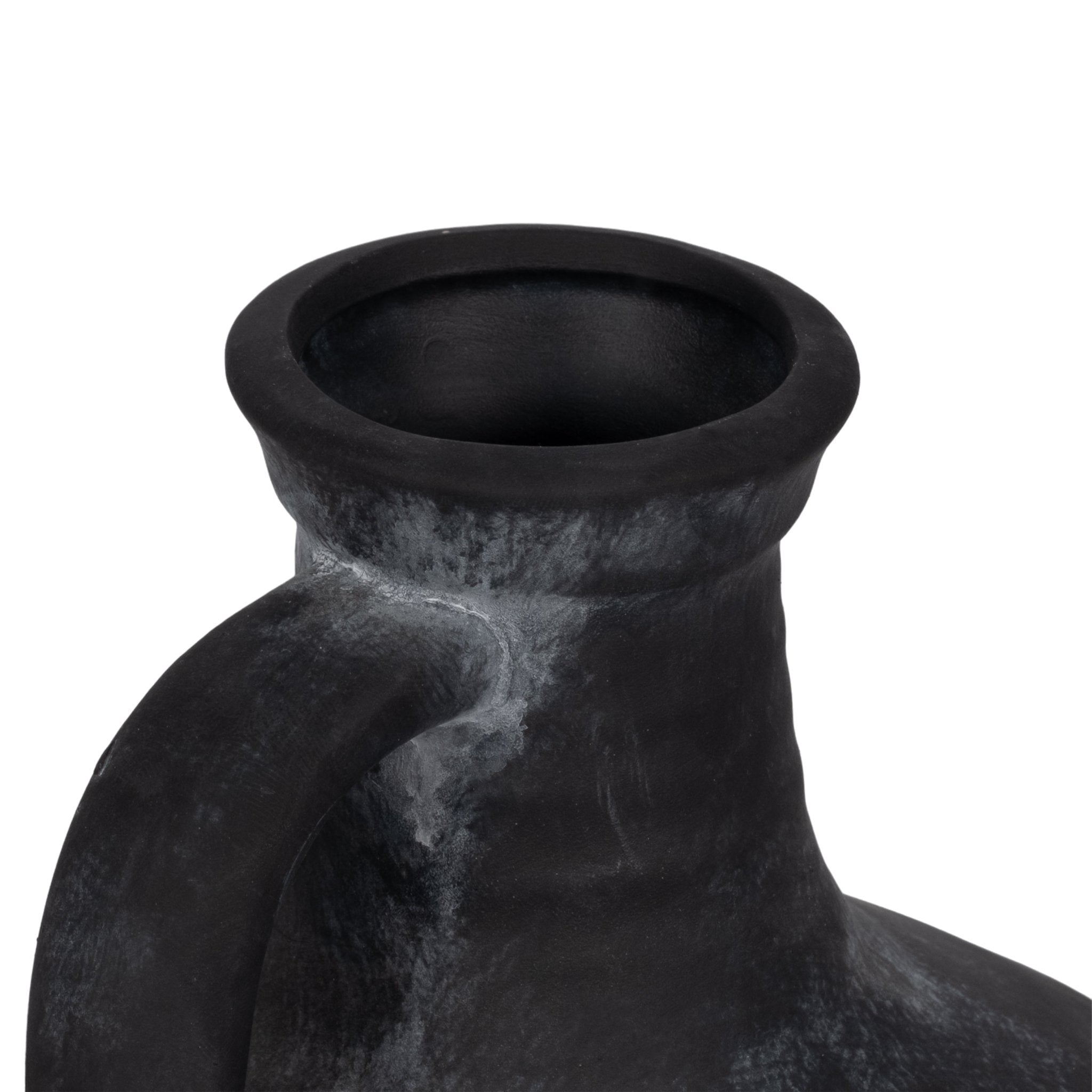 10" Weathered Terracotta Jug With Handle, Black Vases and Jars| Sagebrook Home