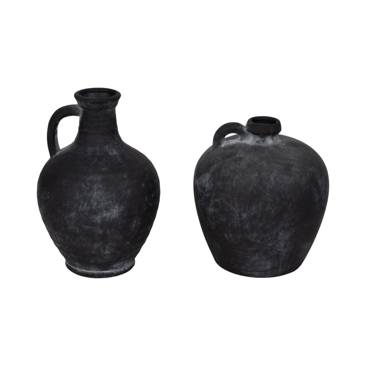 10" Weathered Terracotta Jug With Handle, Black Vases and Jars| Sagebrook Home