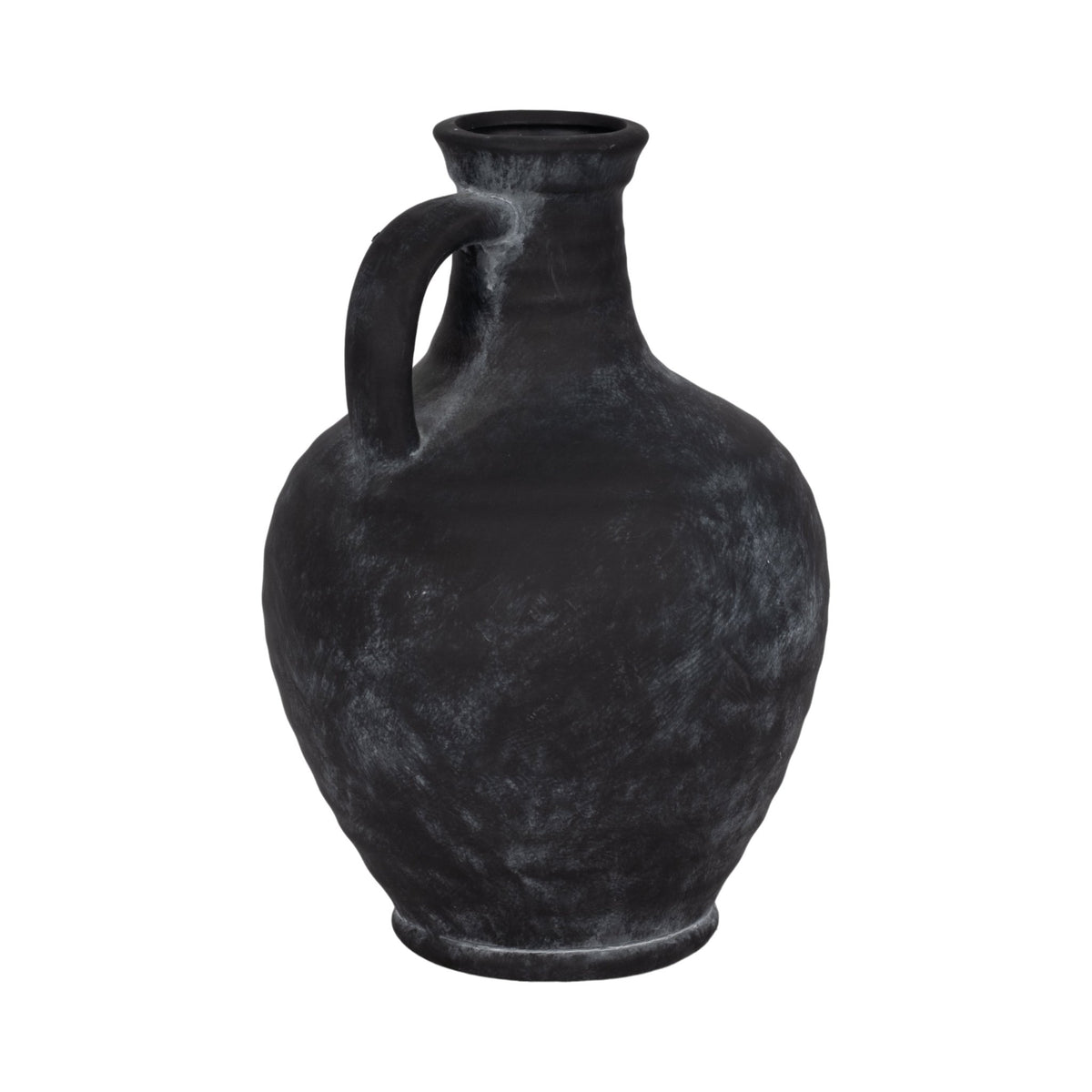 10" Weathered Terracotta Jug With Handle, Black Vases and Jars| Sagebrook Home