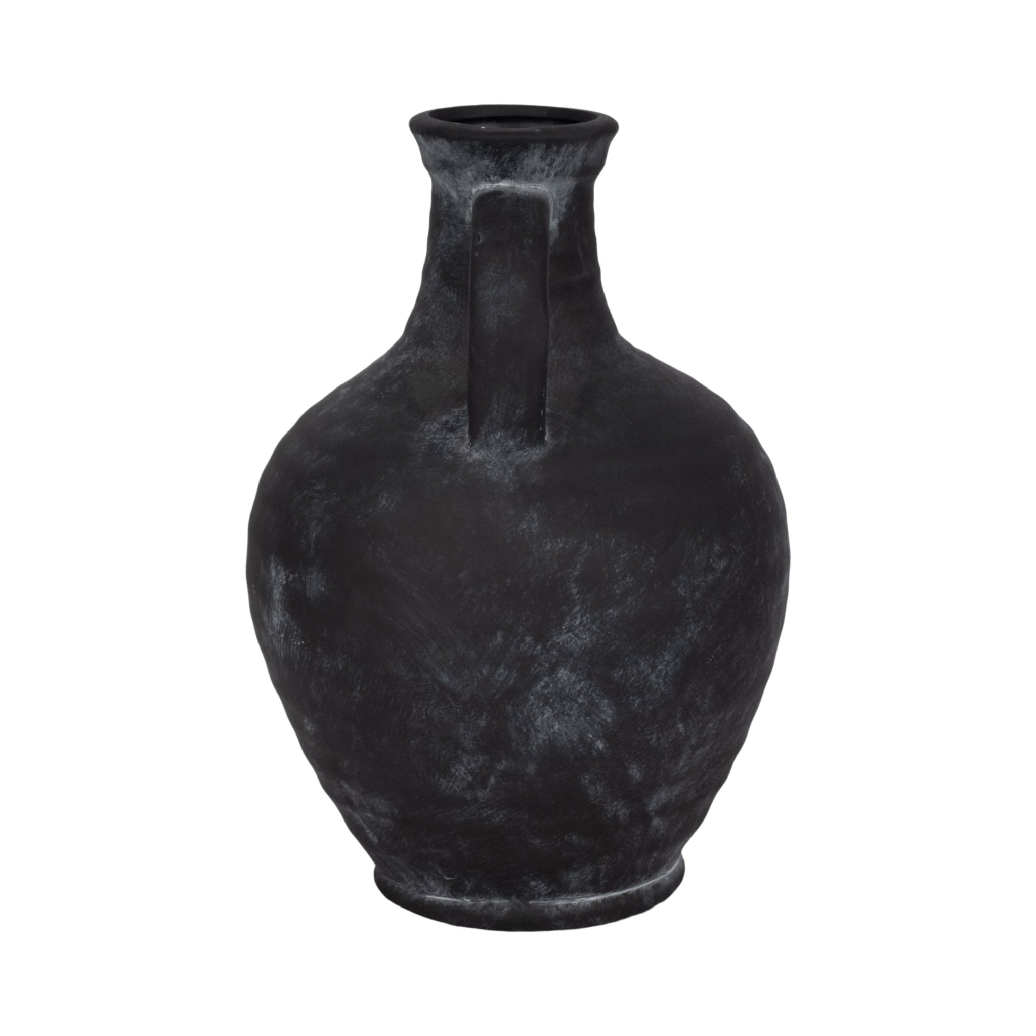 10" Weathered Terracotta Jug With Handle, Black Vases and Jars| Sagebrook Home