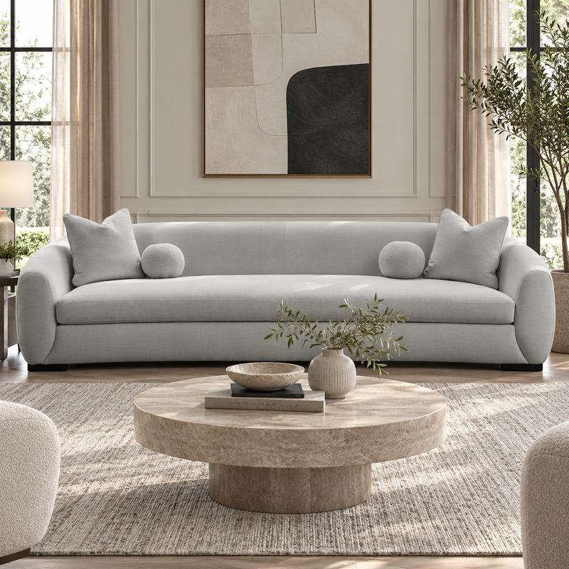 Boucle Sofa ( 250W / 280W /  300W ) - Linen