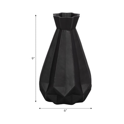 GLASS, 9H CLASSIC VASE, BLACK