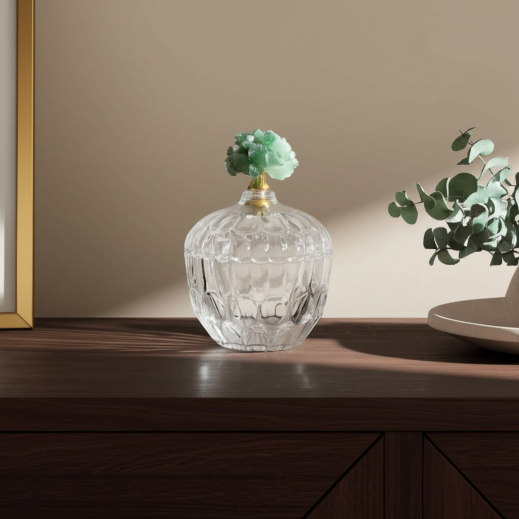 برطمان زجاجي بحجر أخضر لانسلوت Lancelot Green Stone Glass Jar