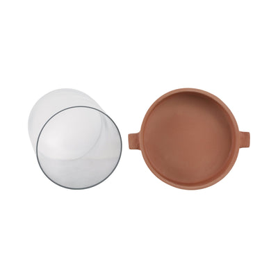 10x10" Terracotta Hurricane Pillar Holder, Natural - Al Rugaib Furniture