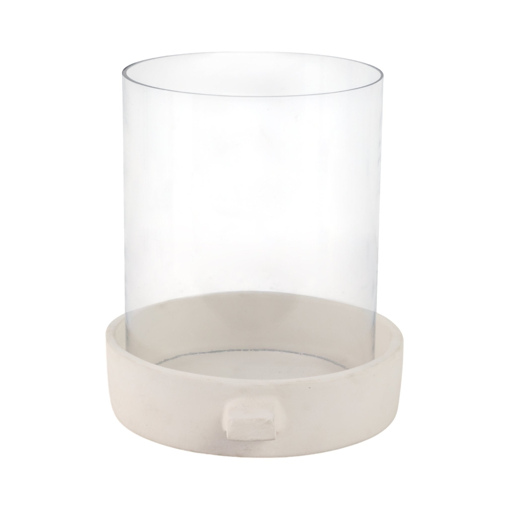 10x10" Terracotta Hurricane Pillar Holder, White Candle Holders| Sagebrook Home