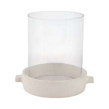 10x10" Terracotta Hurricane Pillar Holder, White