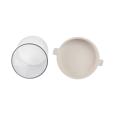 10x10" Terracotta Hurricane Pillar Holder, White - Al Rugaib Furniture