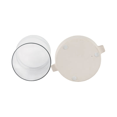 10x10" Terracotta Hurricane Pillar Holder, White - Al Rugaib Furniture