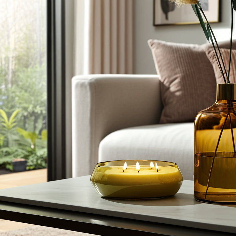 10x3" 61 Oz Midnight Amber Scented Candle, Amber - Al Rugaib Furniture