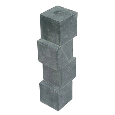10x3" Stacked Cube Marble Taper Holder, Green - Al Rugaib Furniture