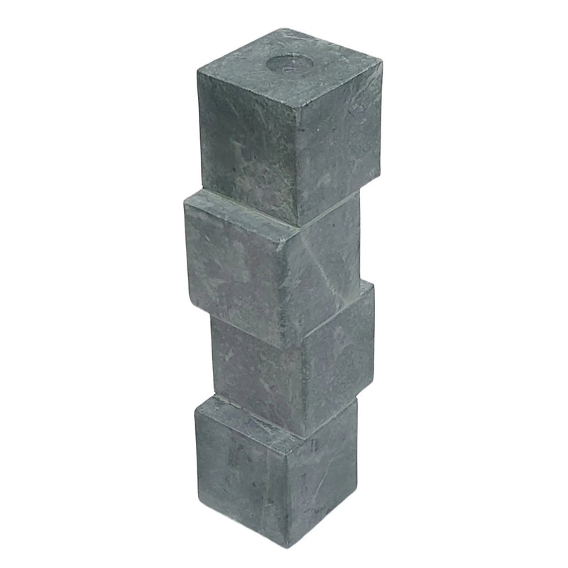 10x3" Stacked Cube Marble Taper Holder, Green - Al Rugaib Furniture
