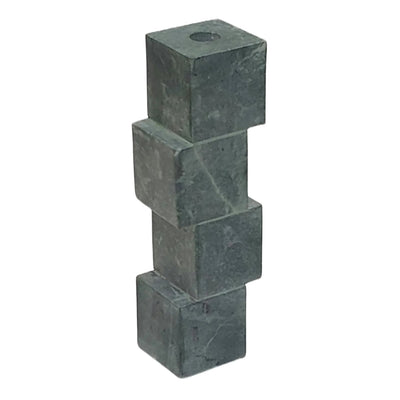 10x3" Stacked Cube Marble Taper Holder, Green - Al Rugaib Furniture