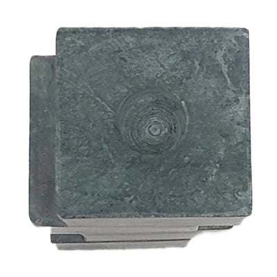 10x3" Stacked Cube Marble Taper Holder, Green - Al Rugaib Furniture