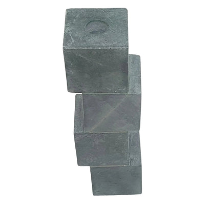 10x3" Stacked Cube Marble Taper Holder, Green - Al Rugaib Furniture