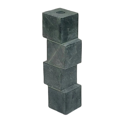10x3" Stacked Cube Marble Taper Holder, Green - Al Rugaib Furniture