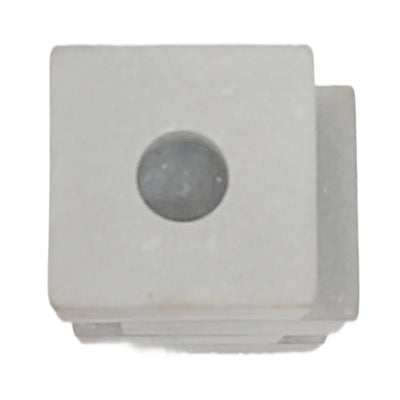 10x3" Stacked Cube Marble Taper Holder, White - Al Rugaib Furniture