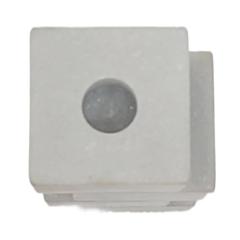 10x3" Stacked Cube Marble Taper Holder, White - Al Rugaib Furniture