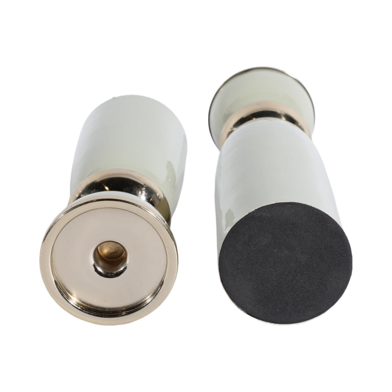 10x4" Curvy Taper & Pillar Holder, Sage/gold - Al Rugaib Furniture