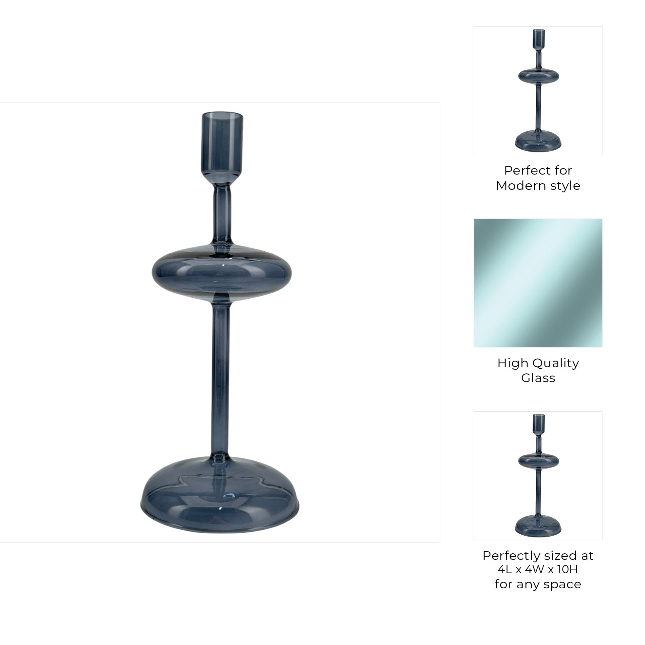 10x4" Retro Bubble Taper Holder, Blue Candle Holders| Sagebrook Home