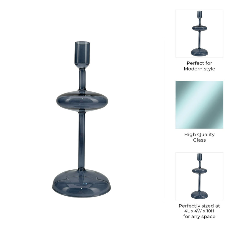 10x4" Retro Bubble Taper Holder, Blue - Al Rugaib Furniture