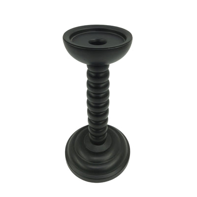 10x5" Stacked Pillar & Taper Holder, Black - Al Rugaib Furniture