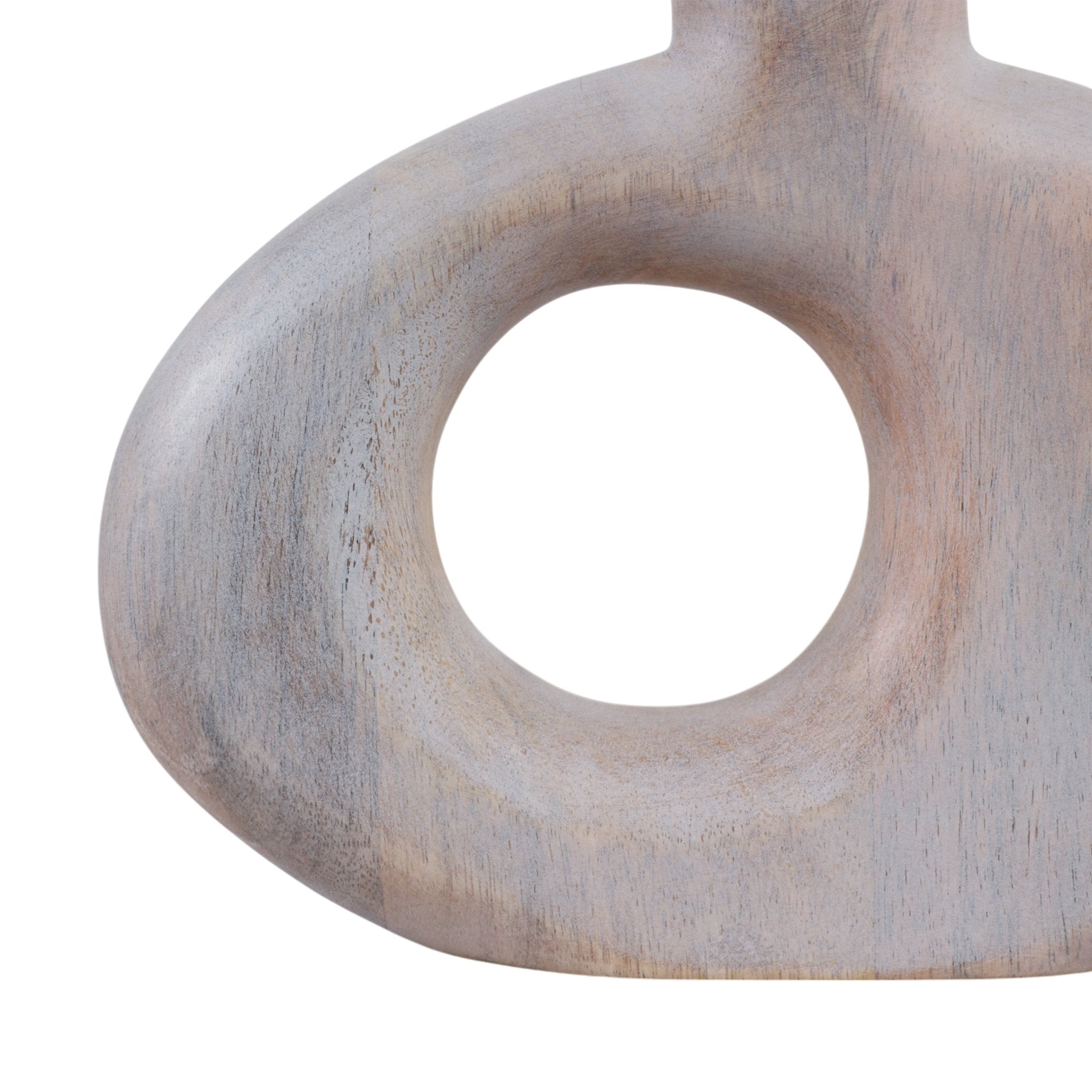 10x7" Cut-out Wood Vase, Whitewash Vases and Jars| Sagebrook Home