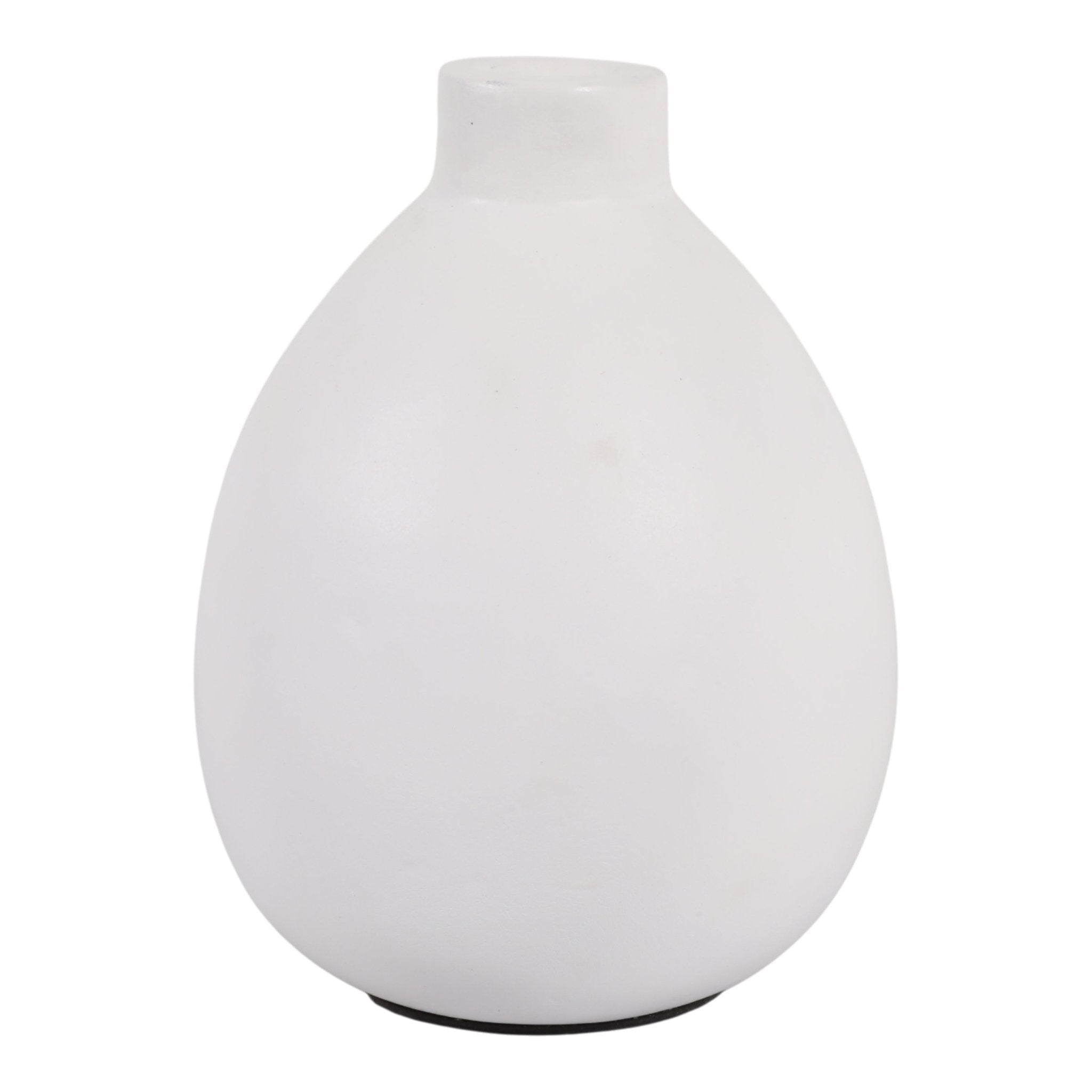 10x7" Rounded Terracotta Vase, White Vases and Jars| Sagebrook Home