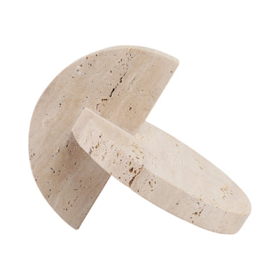 10X8" TRAVERTINE ABSTRACT ORB OBJECT, TAN - Al Rugaib Furniture