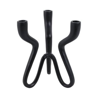 10x9" Loopy 3 - taper Holder, Black - Al Rugaib Furniture