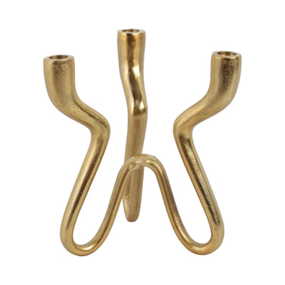10x9" Loopy 3 - taper Holder, Gold - Al Rugaib Furniture
