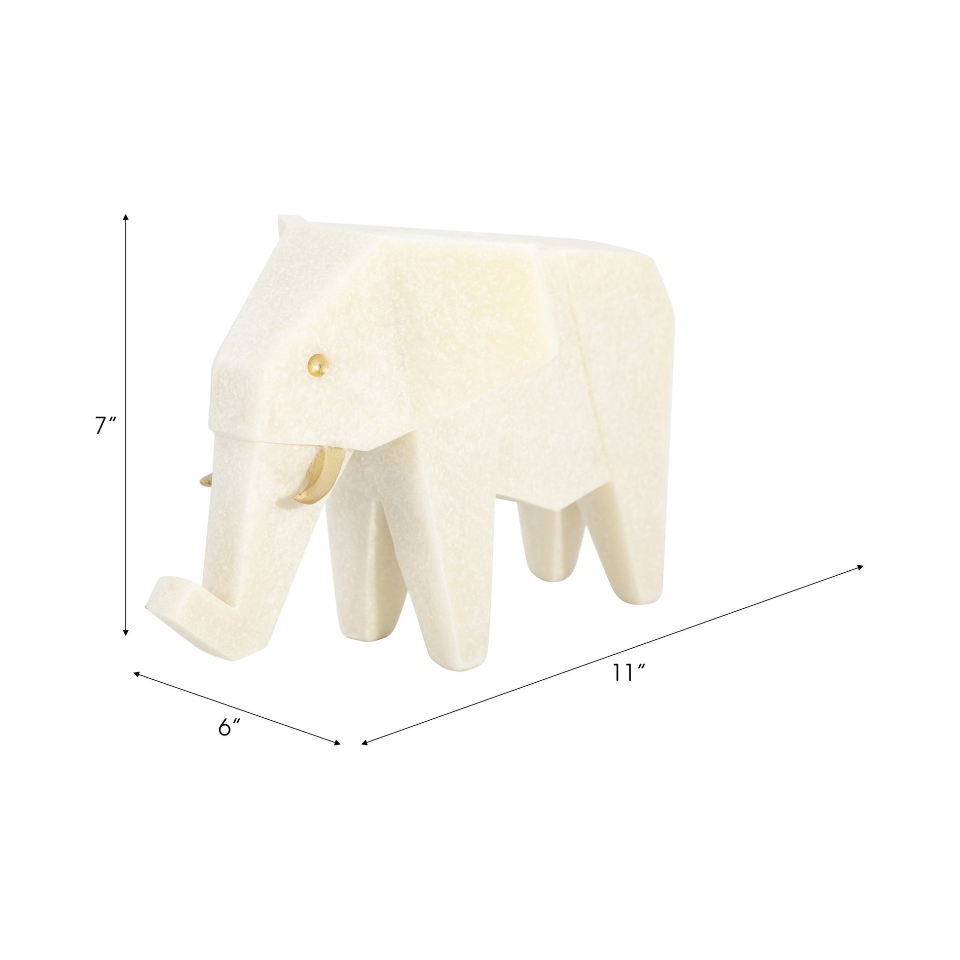 11" ANDORA ELEPHANT STATUARY, WHITE Table Decors| Sagebrook Home
