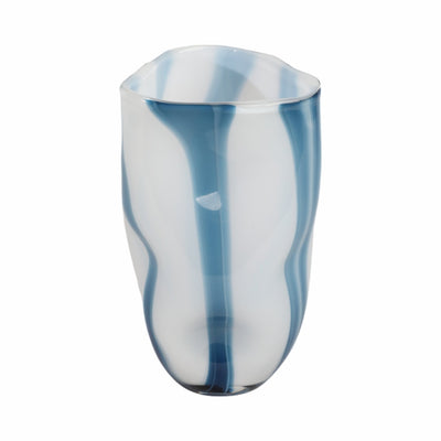 11" Beldan Medium Blue Glass Vase - Al Rugaib Furniture