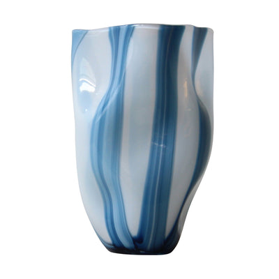 11" Beldan Medium Blue Glass Vase - Al Rugaib Furniture