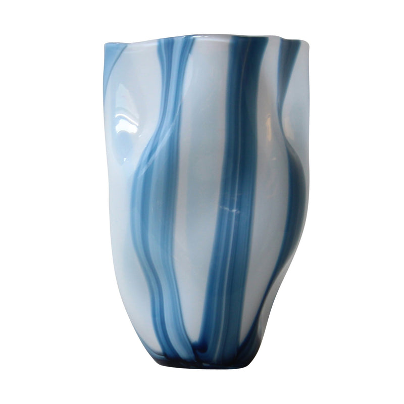 11" Beldan Medium Blue Glass Vase - Al Rugaib Furniture
