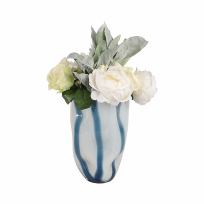 11" Beldan Medium Blue Glass Vase - Al Rugaib Furniture