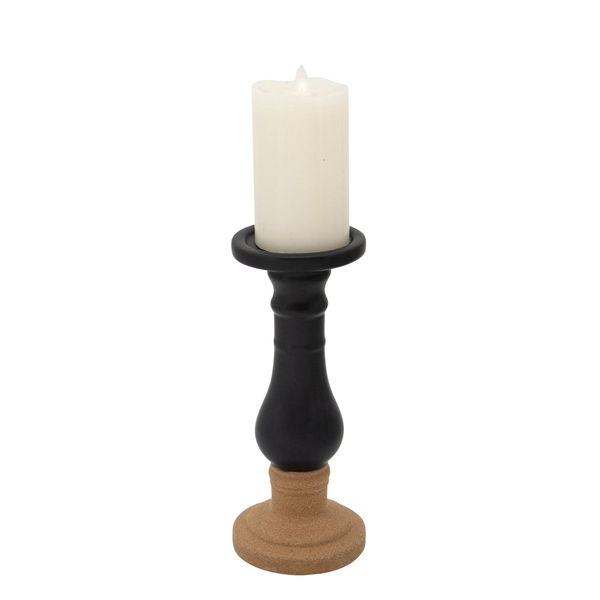 11" Candle Holder 2Tone, Black Candle Holders| Sagebrook Home