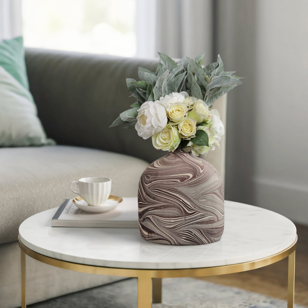 11" CARRANA SMALL BROWN ECOMIX VASE Vases and Jars| Sagebrook Home