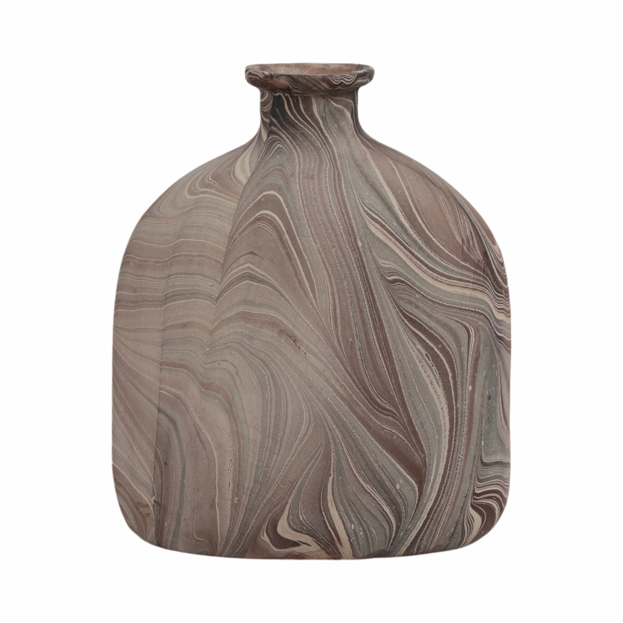 11" CARRANA SMALL BROWN ECOMIX VASE Vases and Jars| Sagebrook Home