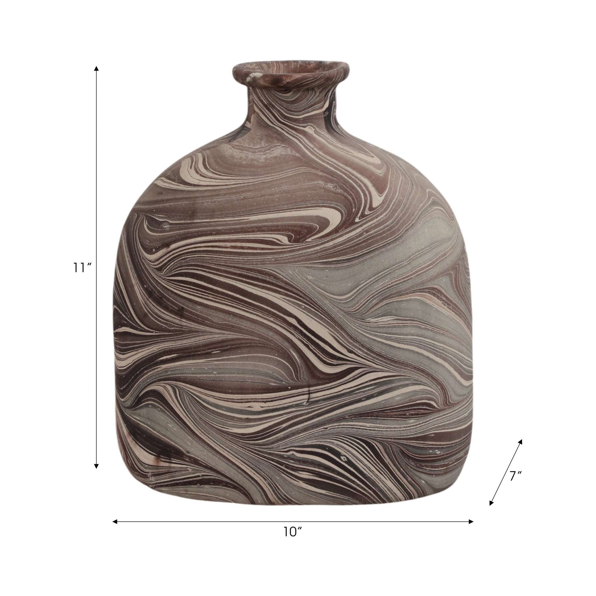 11" CARRANA SMALL BROWN ECOMIX VASE Vases and Jars| Sagebrook Home