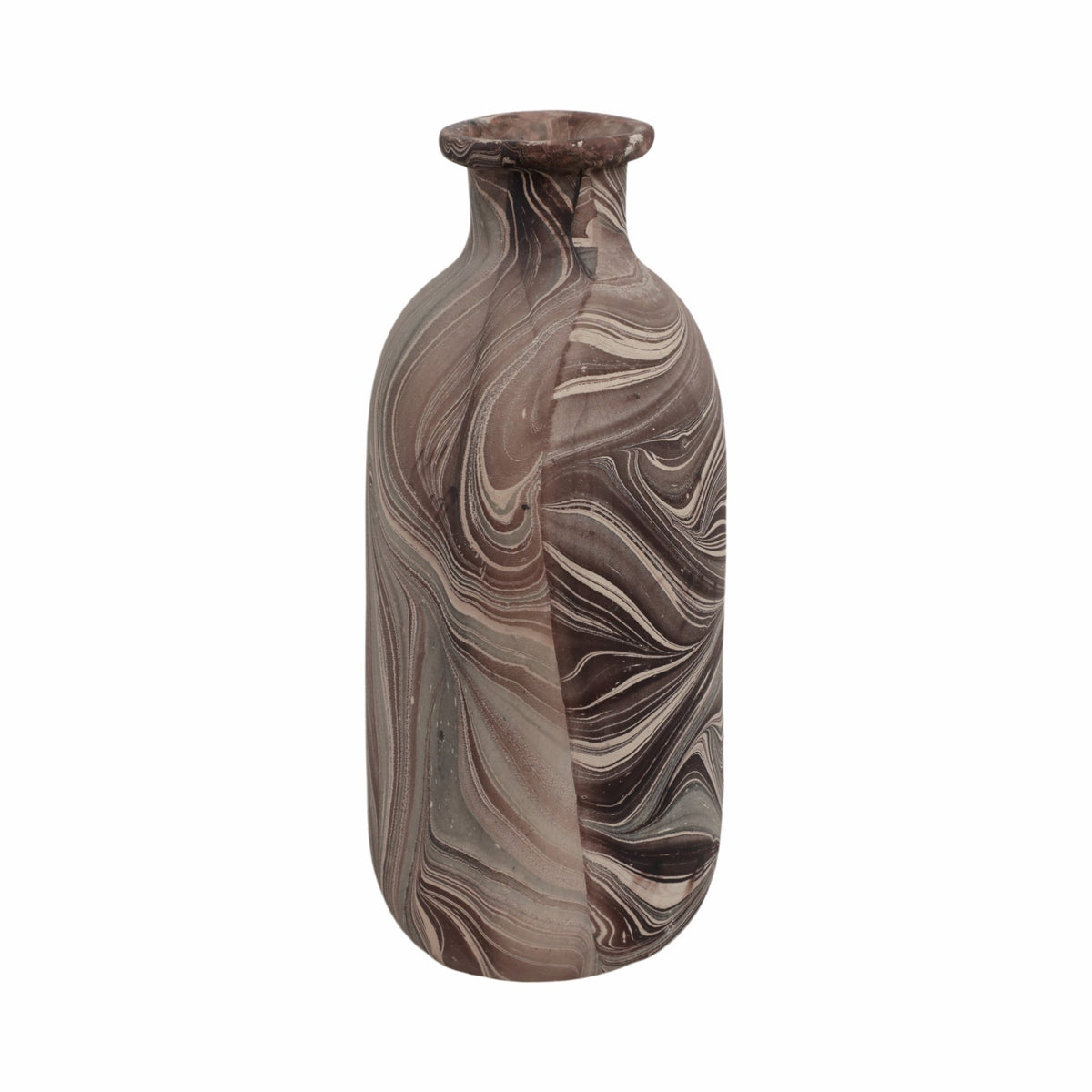 11" CARRANA SMALL BROWN ECOMIX VASE Vases and Jars| Sagebrook Home