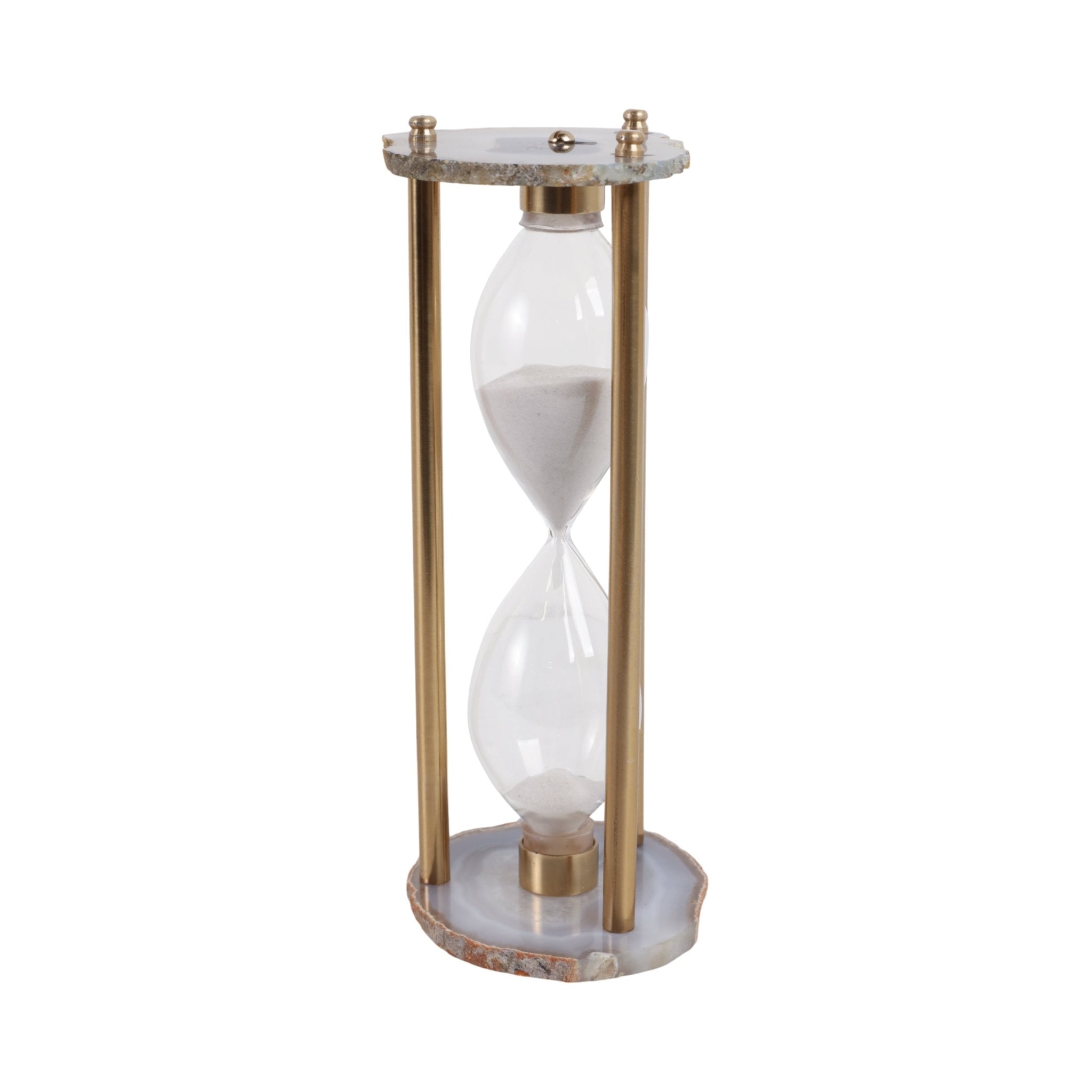11" Ellis Agate Hourglass Table Decors| Sagebrook Home