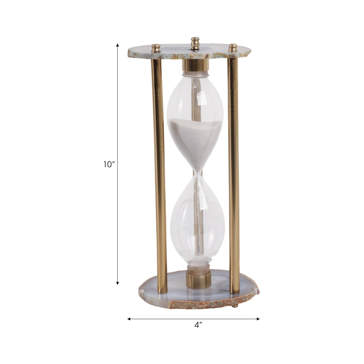 11" Ellis Agate Hourglass Table Decors| Sagebrook Home
