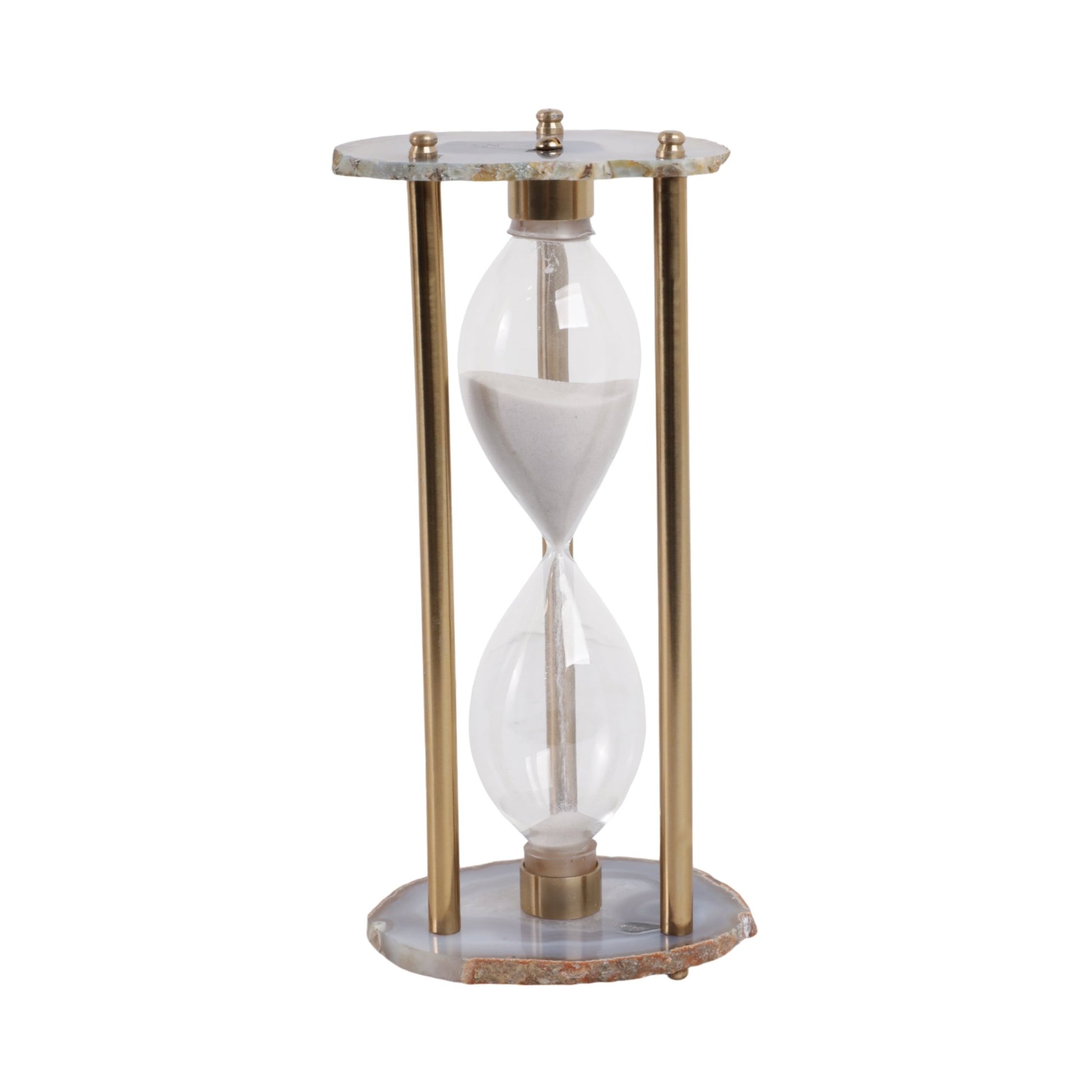 11" Ellis Agate Hourglass Table Decors| Sagebrook Home