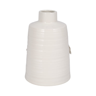 11" Floral Vase, White - Al Rugaib Furniture