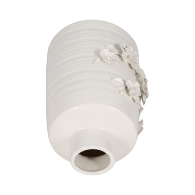 11" Floral Vase, White - Al Rugaib Furniture