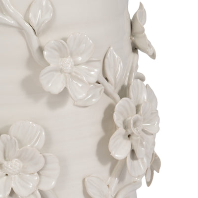 11" Floral Vase, White - Al Rugaib Furniture