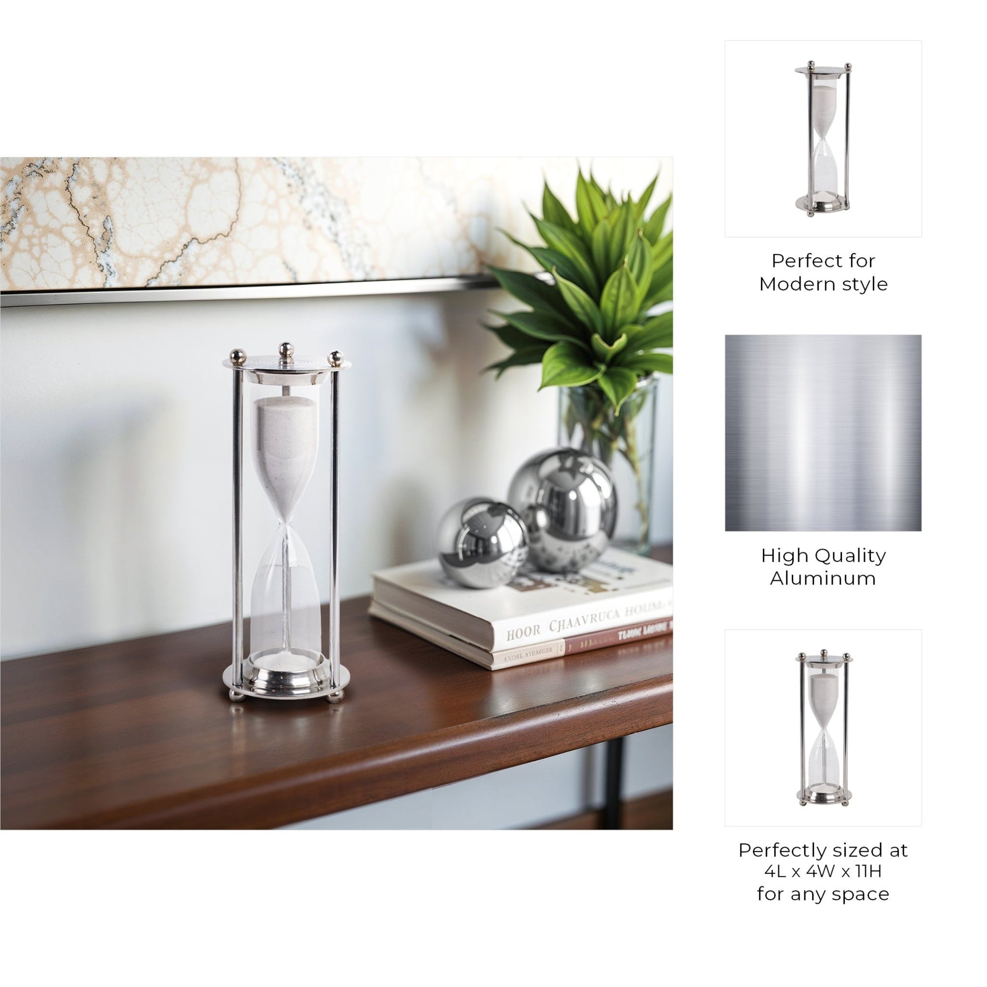 11" GATLIN METAL HOURGLASS Table Decors| Sagebrook Home