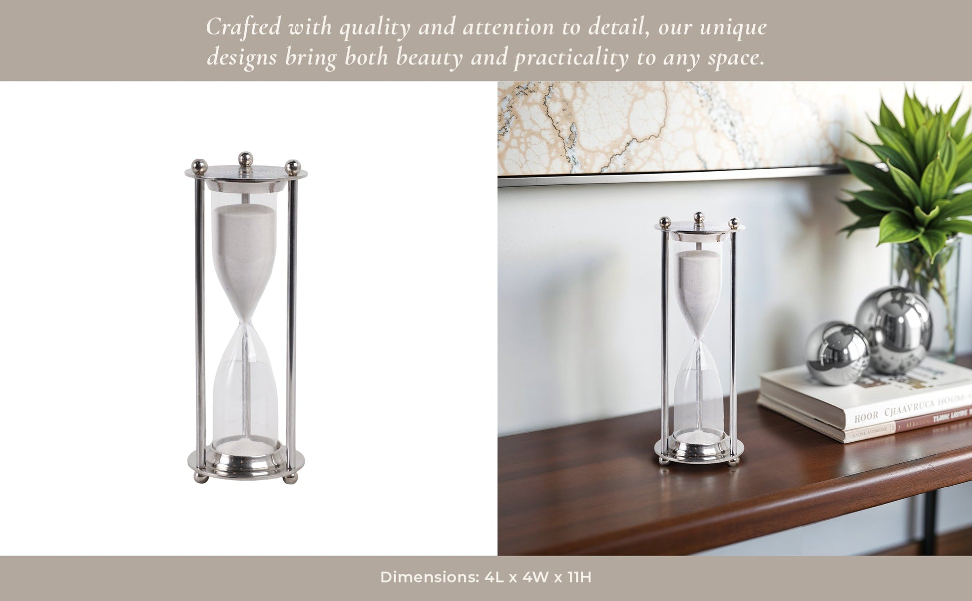 11" GATLIN METAL HOURGLASS Table Decors| Sagebrook Home