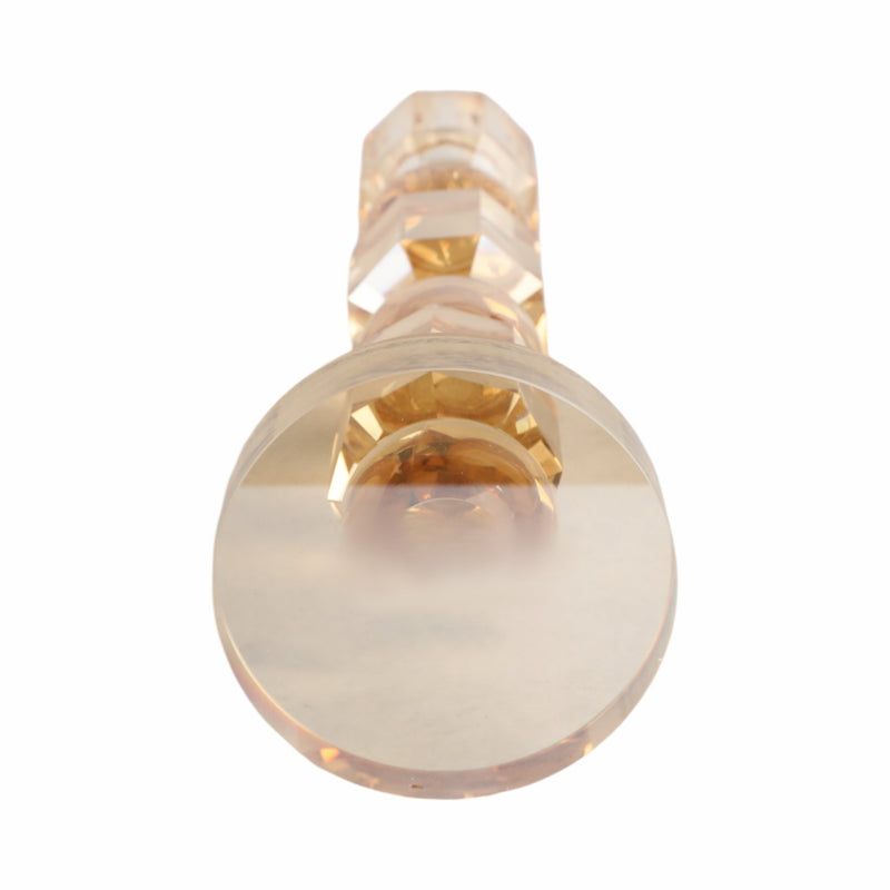 11" Geo Crystal Taper Holder, Amber - Al Rugaib Furniture
