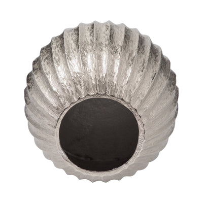 11" Gila Large Metal Cast Vase, Silver - Al Rugaib Furniture